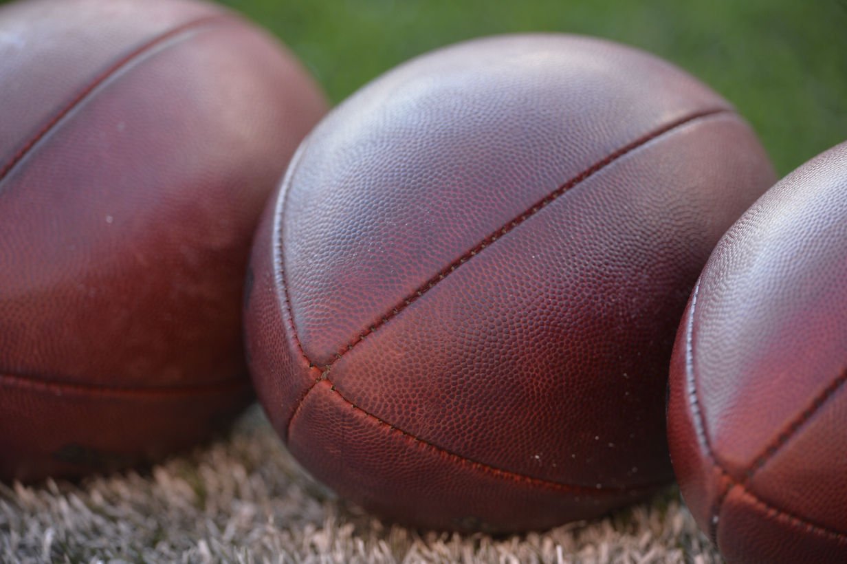Footballs stock image